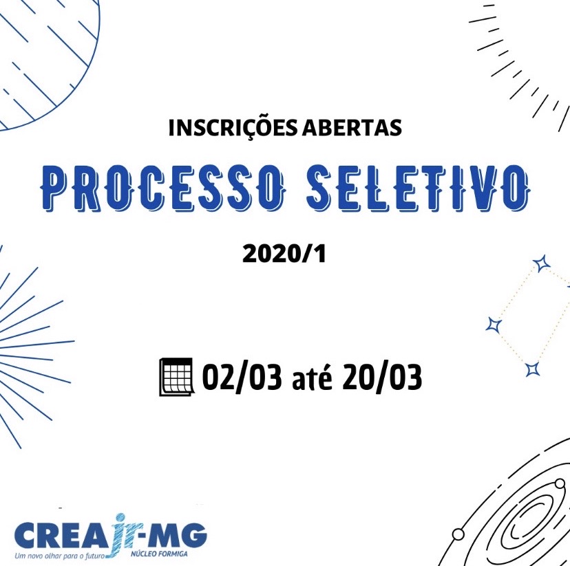 CREA-MINAS JÚNIOR NÚCLEO FORMIGA SELECIONA NOVOS ASSESSORES