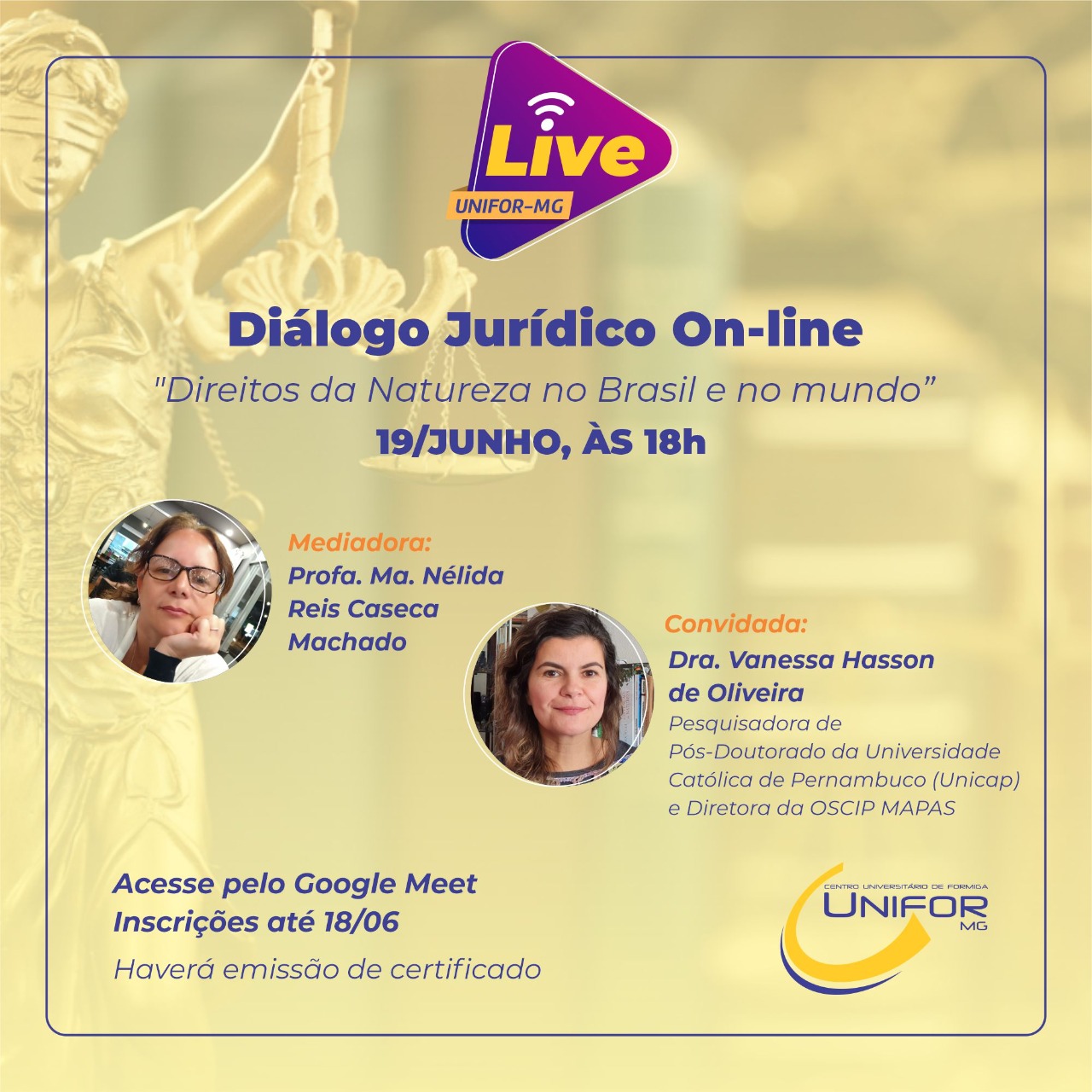DIÁLOGO JURÍDICO ON-LINE “DIREITOS DA NATUREZA NO BRASIL E NO MUNDO” SERÁ NO DIA 19 DE JUNHO