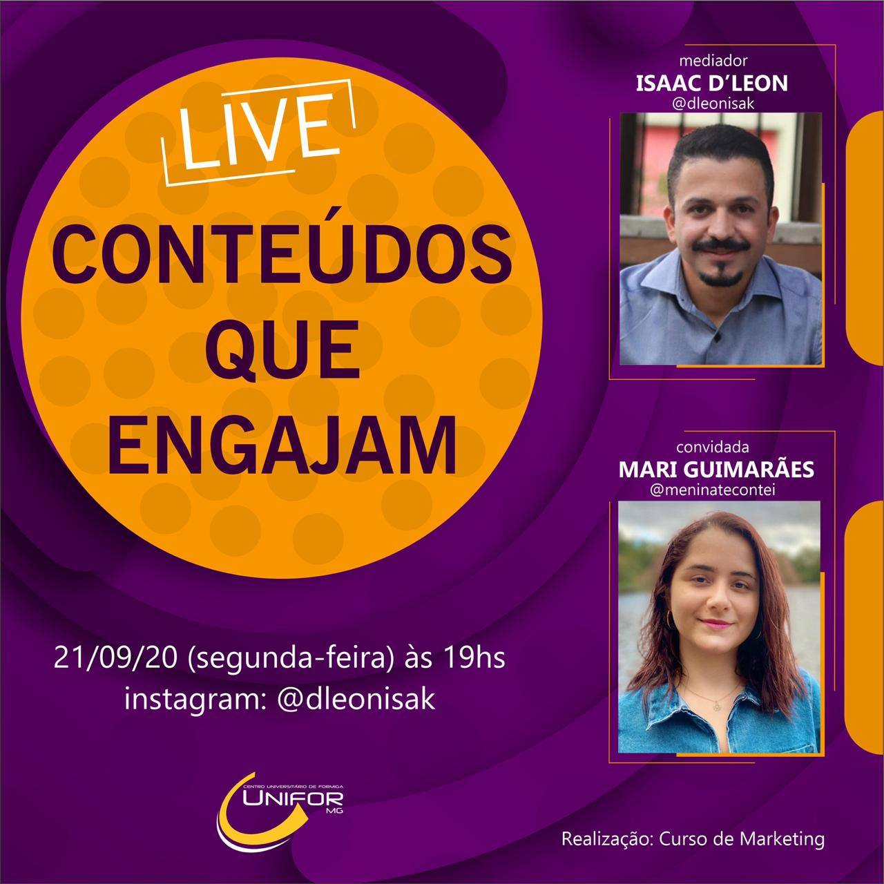 UNIFOR-MG REALIZARÁ LIVE “CONTEÚDOS QUE ENGAJAM”