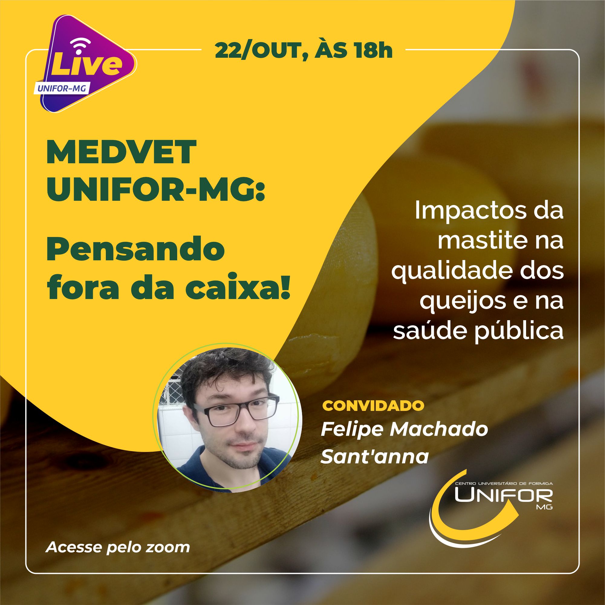 LIVE ABORDARÁ “IMPACTOS DA MASTITE NA QUALIDADE DOS QUEIJOS E NA SAÚDE PÚBLICA”