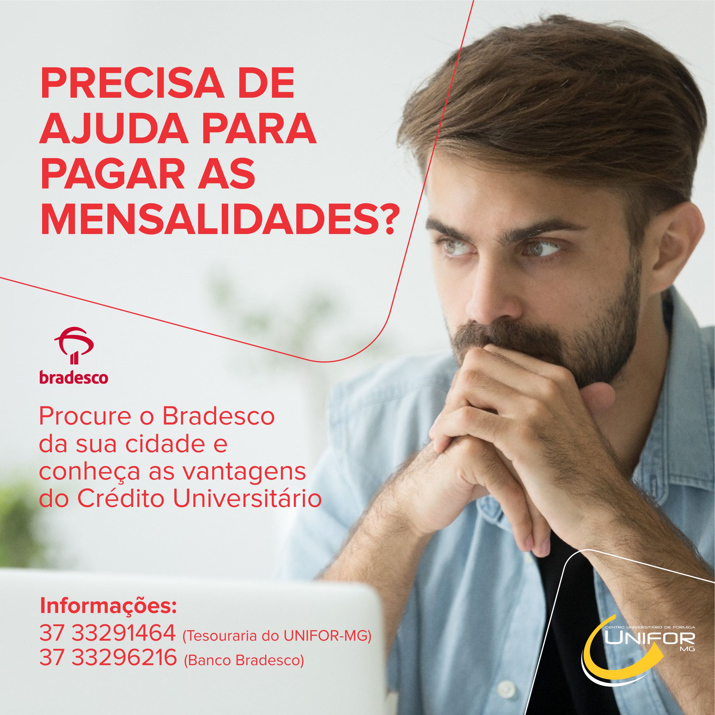 ALUNO DO UNIFOR-MG CONTA COM O “CRÉDITO UNIVERSITÁRIO BRADESCO”