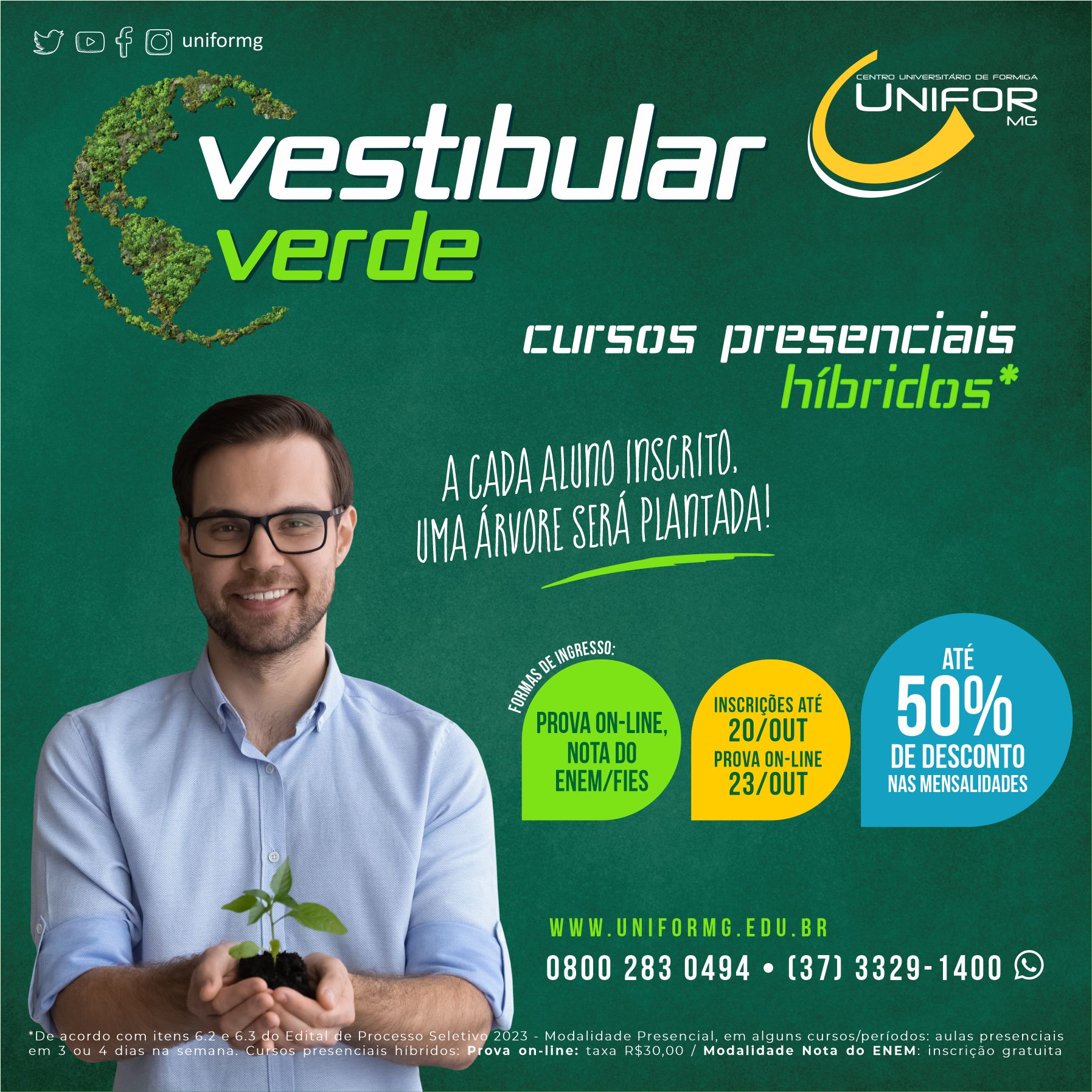 UNIFOR-MG DIVULGA EDITAL DO VESTIBULAR 2023