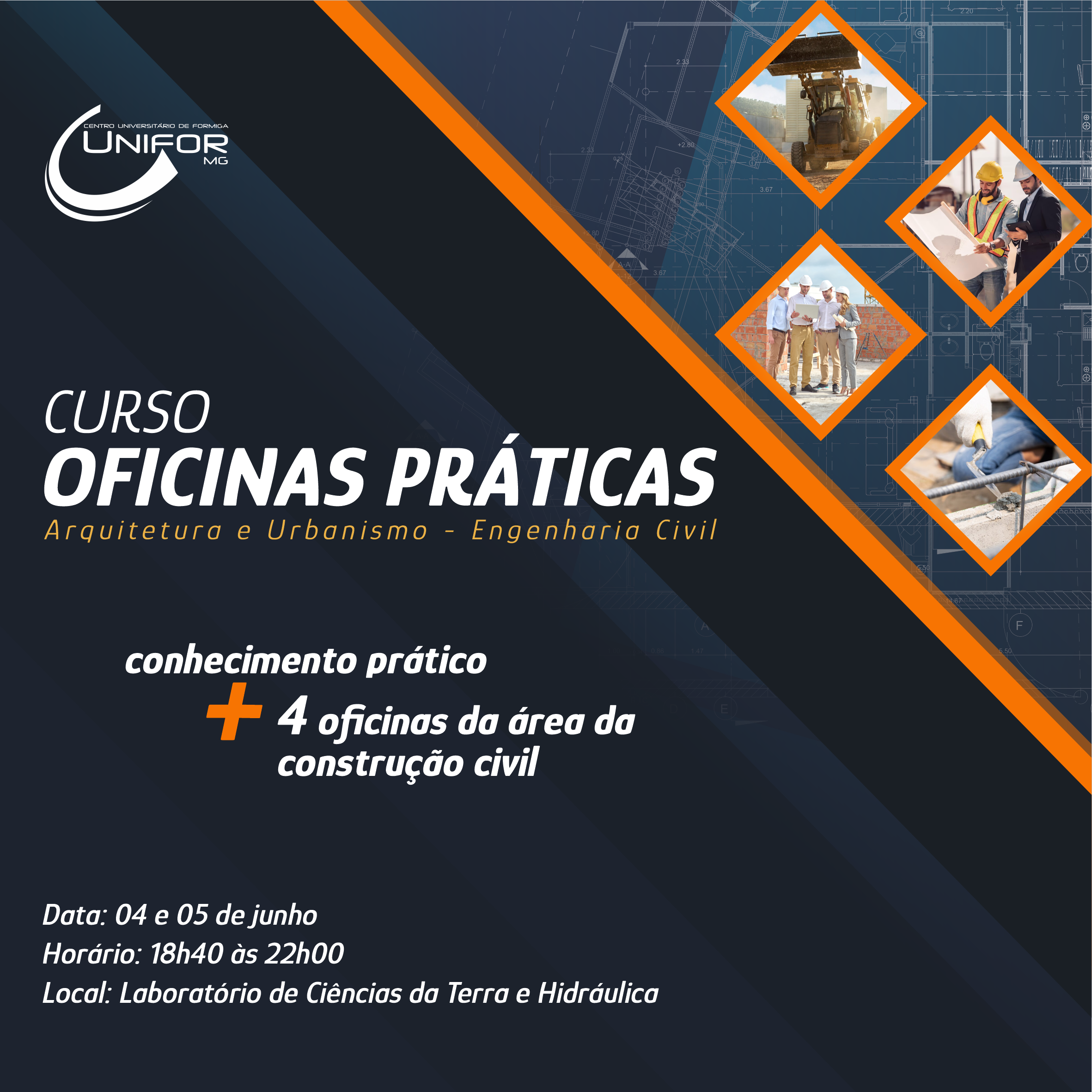 ALUNOS DE ARQUITETURA E URBANISMO E ENGENHARIA CIVIL PARTICIPARÃO DE CURSO DE OFICINAS PRÁTICAS
