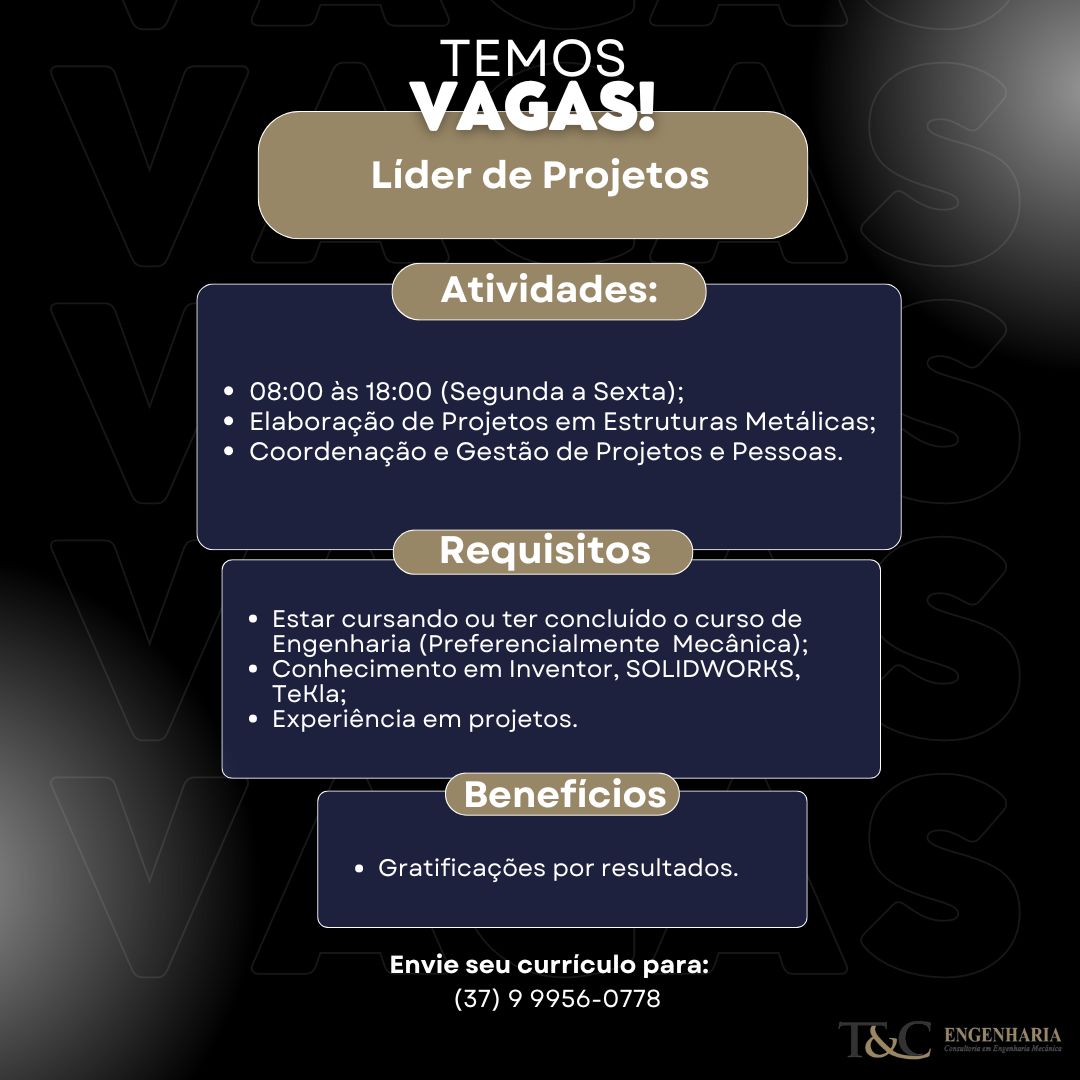 DIVULGADA OPORTUNIDADE DE EMPREGO PARA ALUNOS DE ENGENHARIA CIVIL